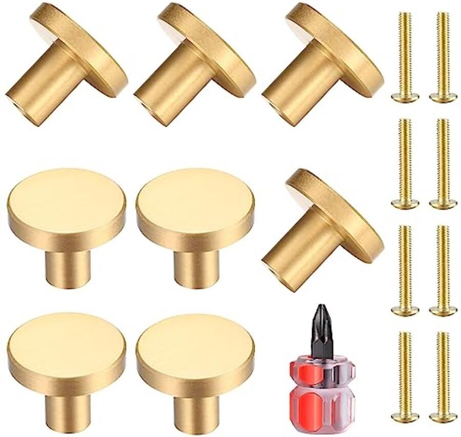 Gouden kastknoppen 6 stuks Elegante ronde ladegrepen voor meubels Duurzaam en eenvoudig te installeren