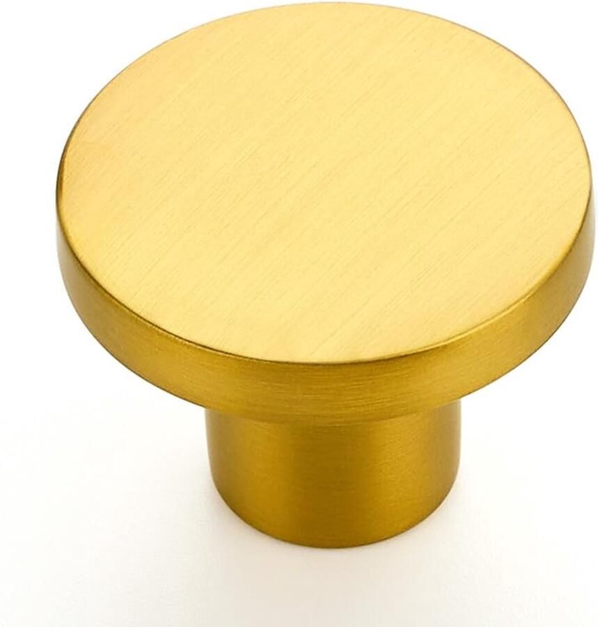 Ronde kastknoppen modern design set van 4 goudkleurig zinklegering diameter 30 mm