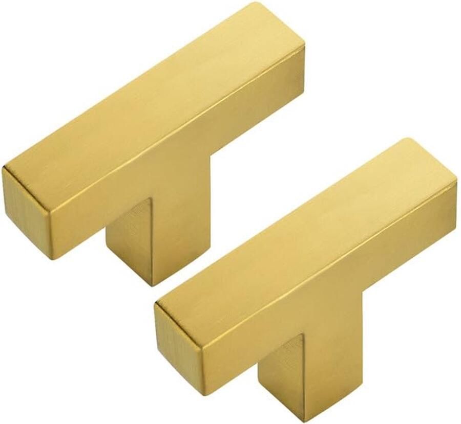 Goudkleurige kastgrepen 15 stuks 50 mm roestvrij staal
