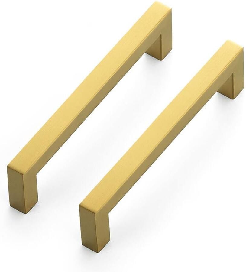 Goudkleurige kastgrepen 20 stuks roestvrij staal 128 mm