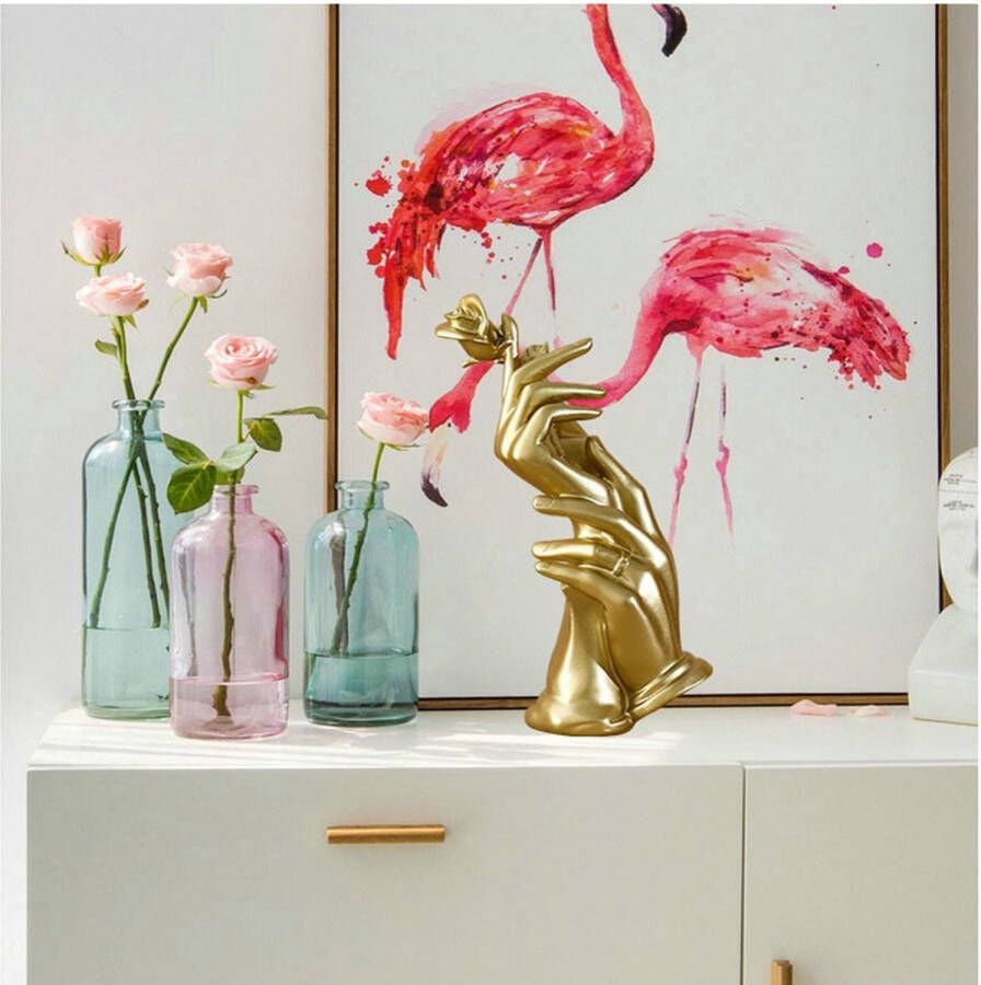 Gouden Kunst Arm Hars Sculptuur Standbeeld Woonkamer Slaapkamer Bureau Wijnkast Decoratie Woon Inrichting Cadeau