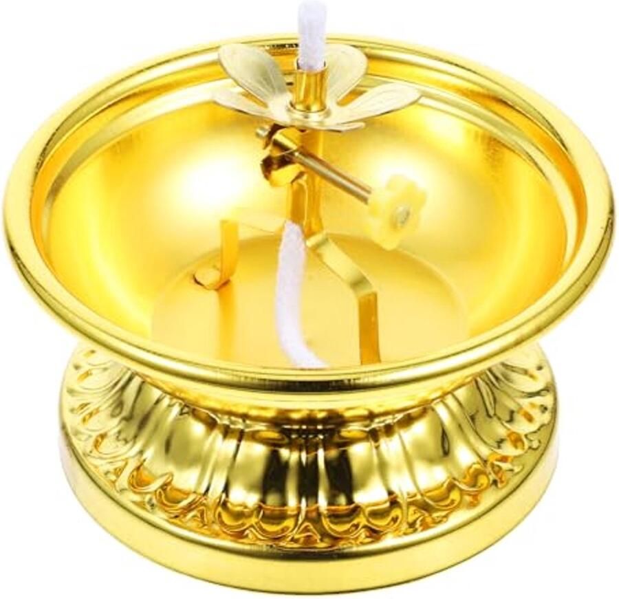 Gouden Lotus Ghee Lamp Kandelaar Elegante Olielamp voor Tafeldecoratie