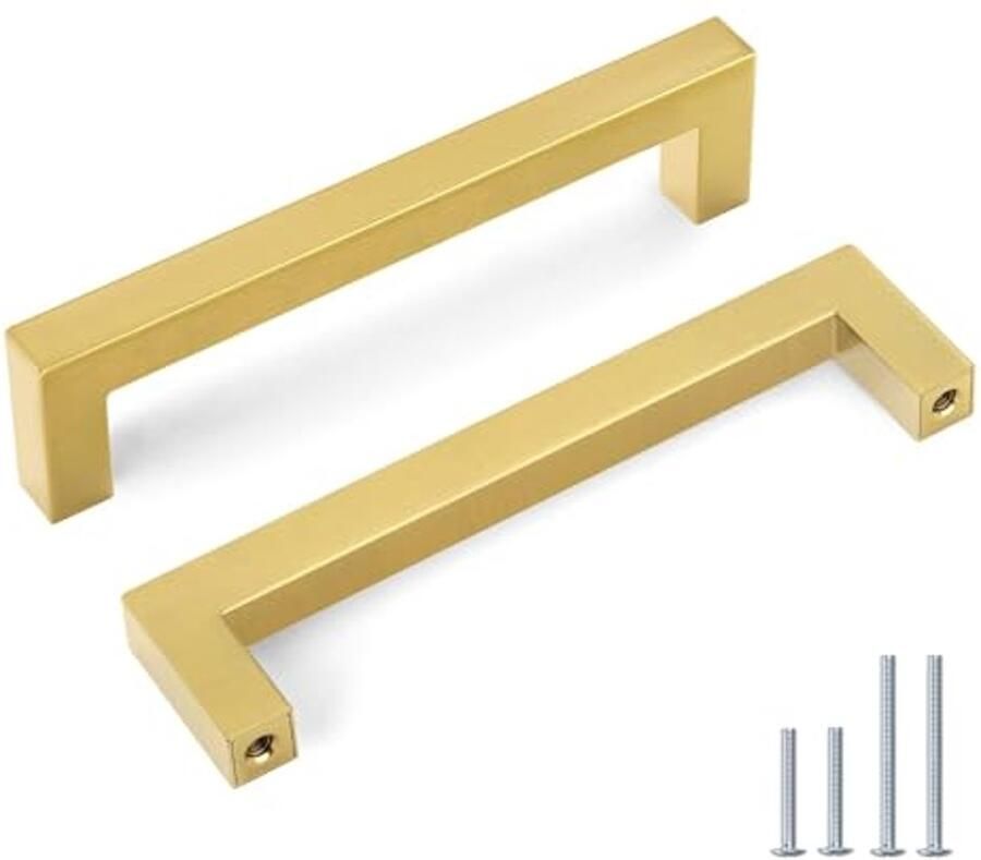 Gouden Meubelgrepen 10 Stuks voor Keukenkasten 128 mm Roestvrij Staal