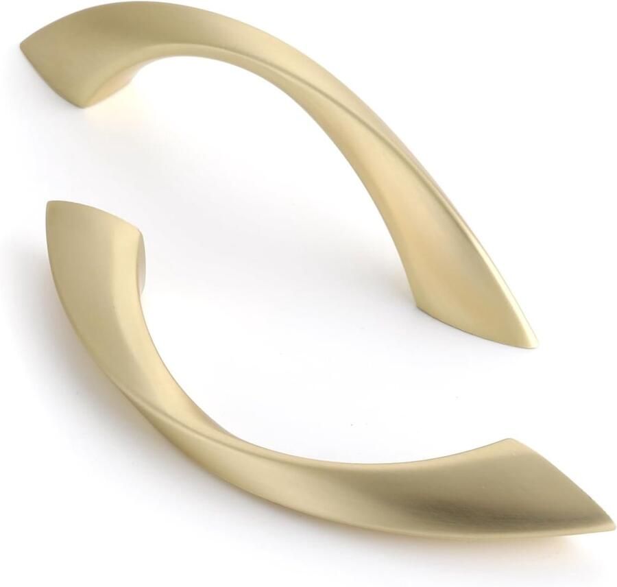 Gouden meubelgrepen 6 stuks 76 mm gatafstand