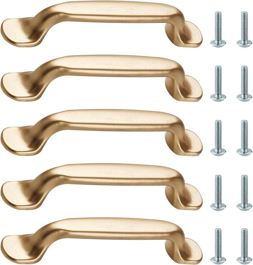 Gouden meubelgrepen moderne handgrepen 5 stuks aluminium