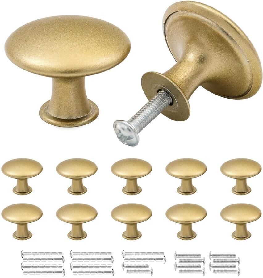 Gouden meubelknoppen modern vintage 10 stuks 30 mm