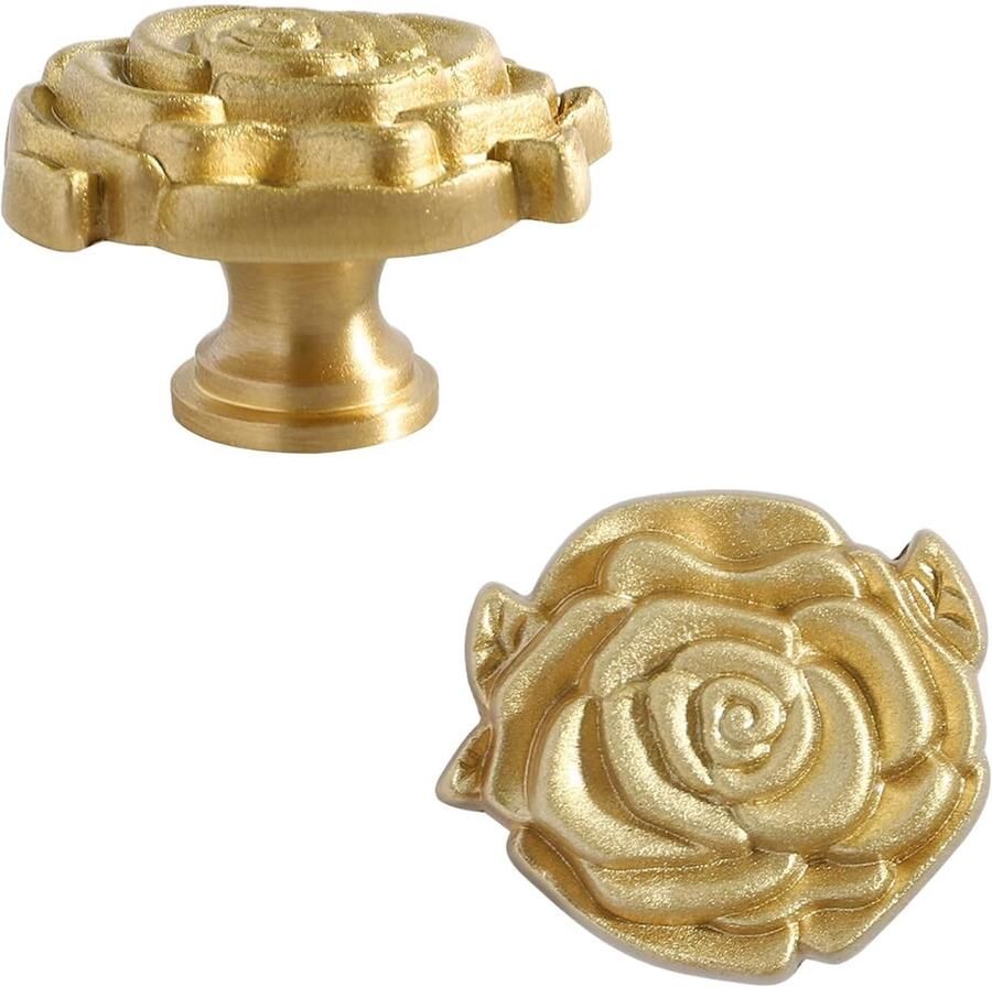 Gouden meubelknoppen stijlvol en functioneel 2 stuks geborsteld messing