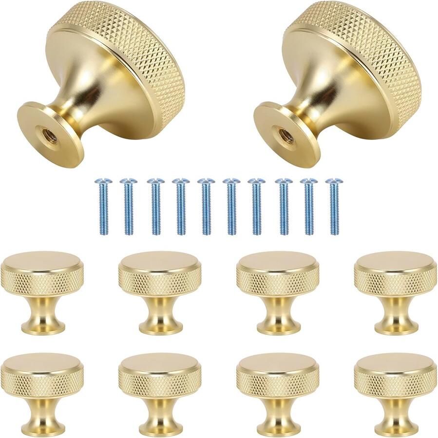Gouden ronde kastknoppen 10 stuks modern metalen 31 x 26 mm