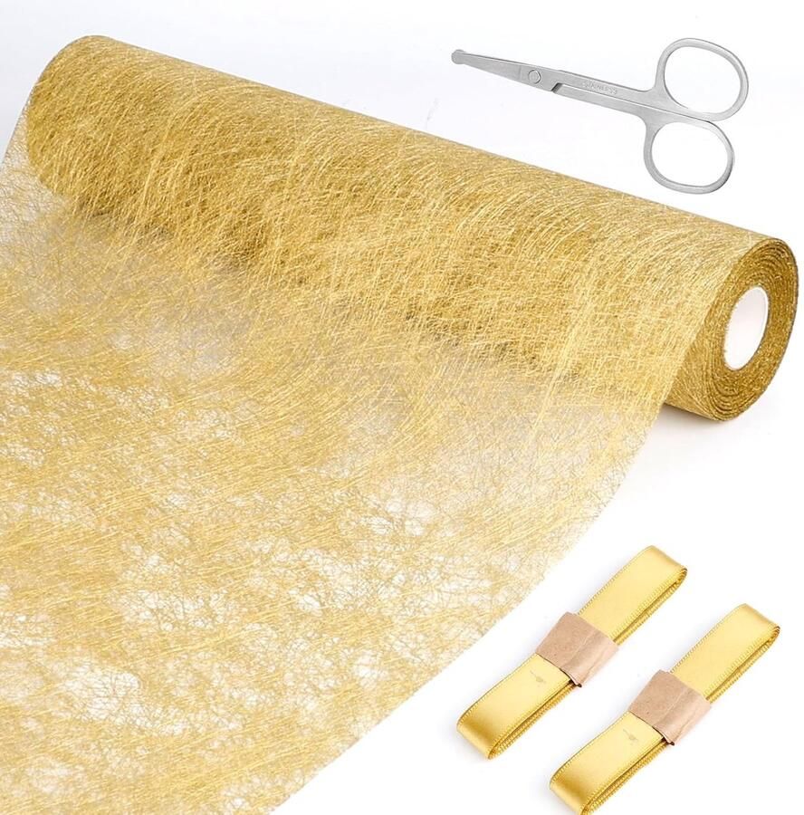 Gouden Tafelloper Decoratie 1 stuk Vliesstof 30 cm x 20 meter