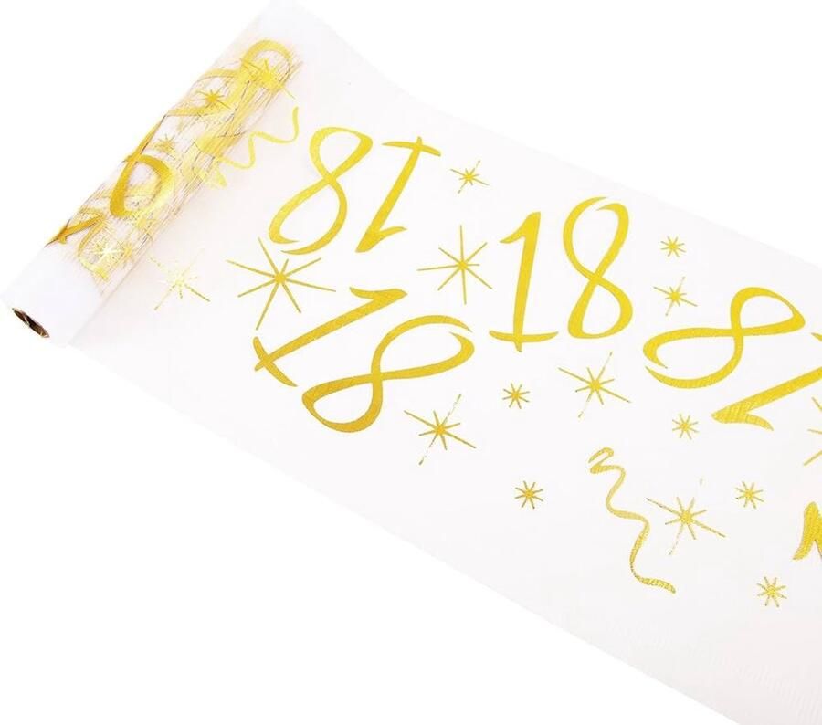 Gouden Tafelloper voor Verjaardag Happy Birthday Decoratie 1 stuk