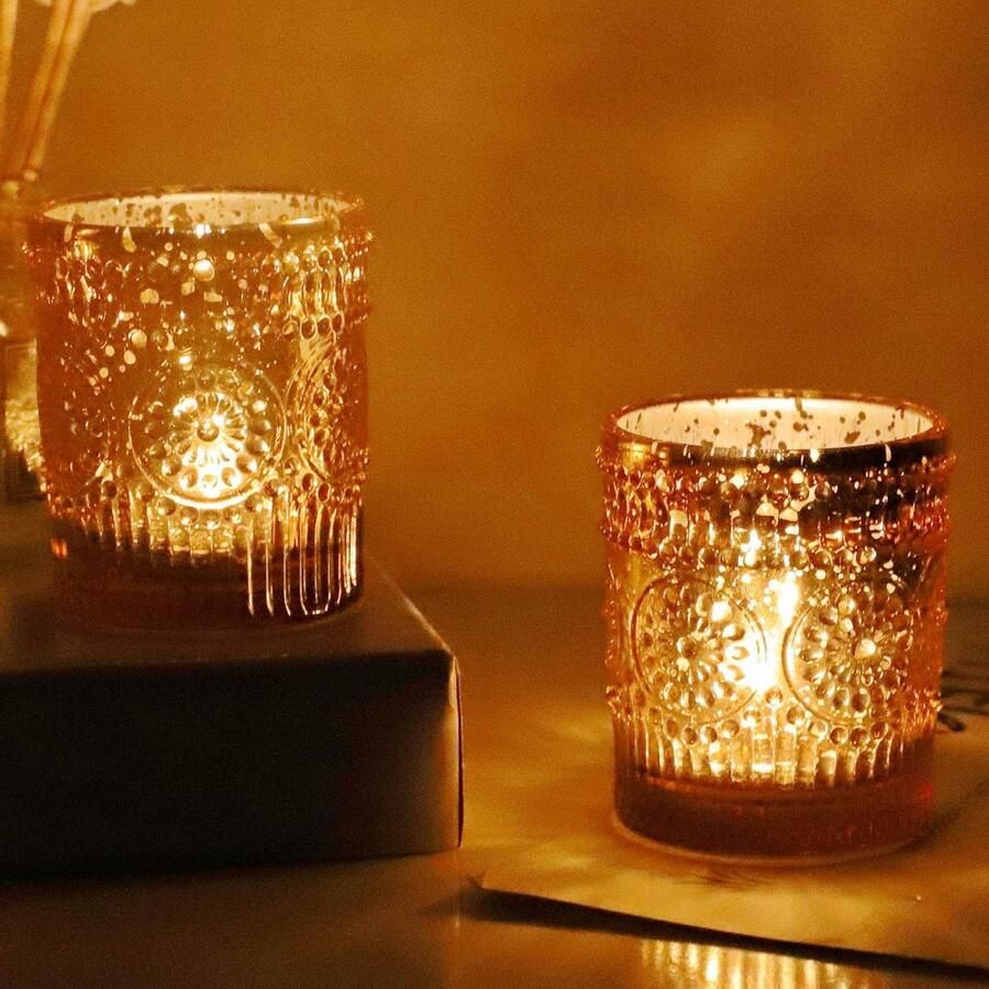 Gouden votief kandelaars set van 12 gouden kandelaars bulk bruiloft tafel middenstuk kwikglas theelicht kaarsenhouder thuisfeest decoratie 21 x 26 inch