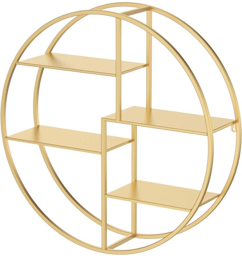 My Ninki Stijlvolle Metalen Wandplank in Goud voor Interieurstijlen en Ruimtes