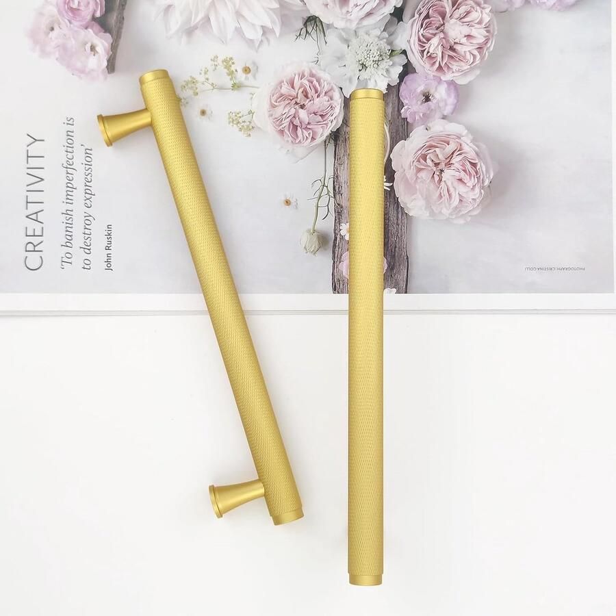 Goudkleurige kasthandgrepen moderne meubelgrepen set van 2