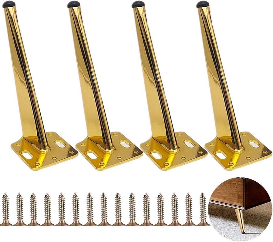 Goudkleurige meubelpoten Moderne stijl 4 stuks Metaal