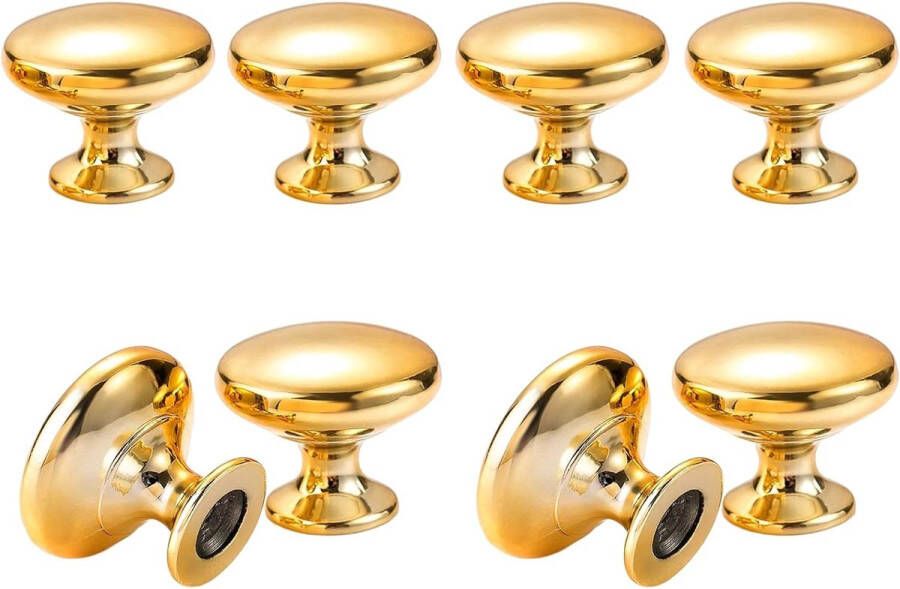 Goudkleurige ronde handgreep commode knop goud mobelgreep goud kastknoppen met schroeven ronde kastknoppen gegoten ladeknoppen van zinklegering goudkleurig verpakking van 8 stuks