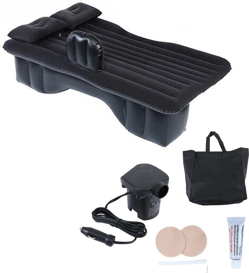 Opblaasbed 2 Personen Opblaasbed Auto Opblaasbaar Bed Achterbank Air Matras Luchtbed Voor Rust Reizen Camping Opblaasbare Sofa Kussen Zwart