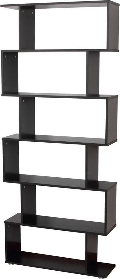 Gran Vida Boekenkast S-vormig Design 6 Planken Krasbestendig 80 x 24 x 191