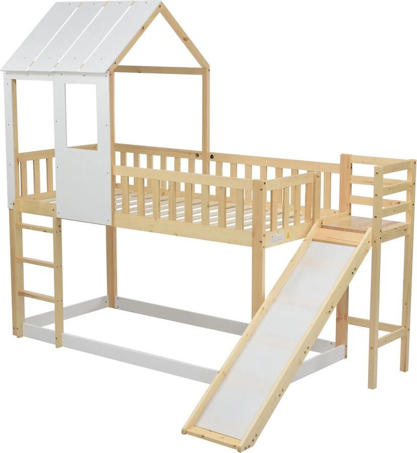 Gran Vida Stapelbed met Glijbaan Grondbed Veilig en Speels Ontwerp