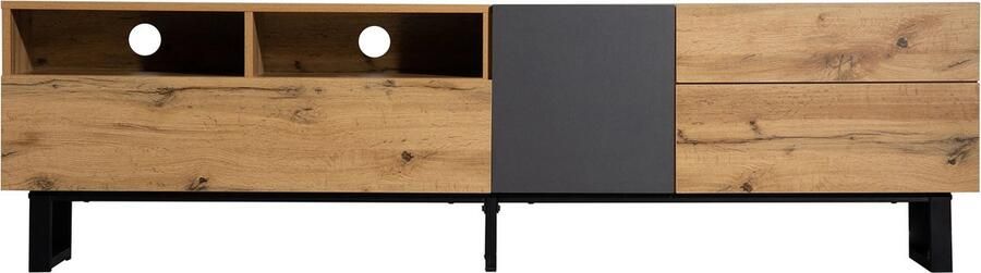 Gran Vida TV-Kast met Natuurlijke Houtnerf Modern en Industriële Flair