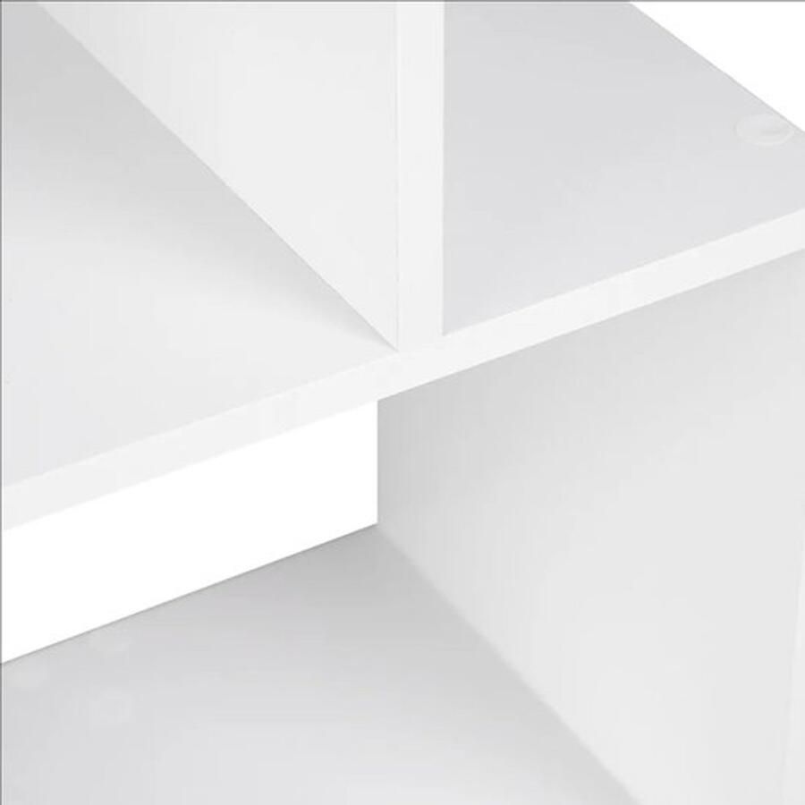 Gran VidaÂ Moderne Boekenkast met 6 Vakken Vrijstaande Boekenplank Ruimtebesparend Ontwerp Multifunctionele Opberger Wit