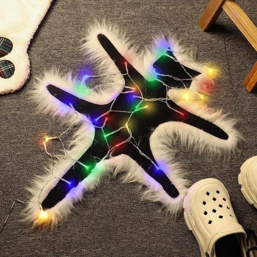 Grappig Oplichtend Gebakken Kattentapijt-Kerstverlichting voor Thuis-Slaapkamer-Kantoor (Kleurrijk) vloerkleed