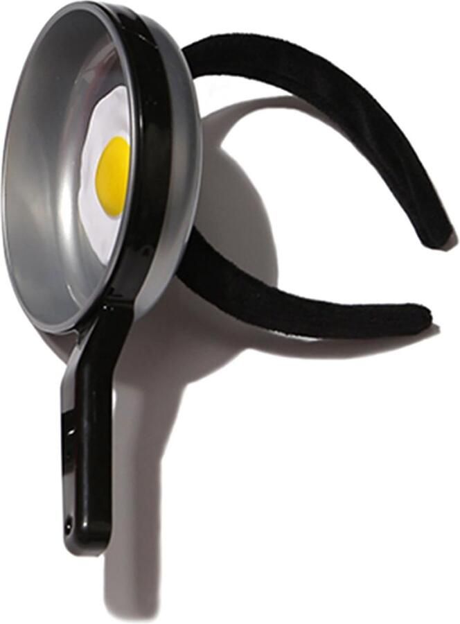 Grappige pan-hoofdbedekking dameshoofdband met hoge simulatie schattige meisjesaccessoires voor gezichtswas make-up (spiegelei)