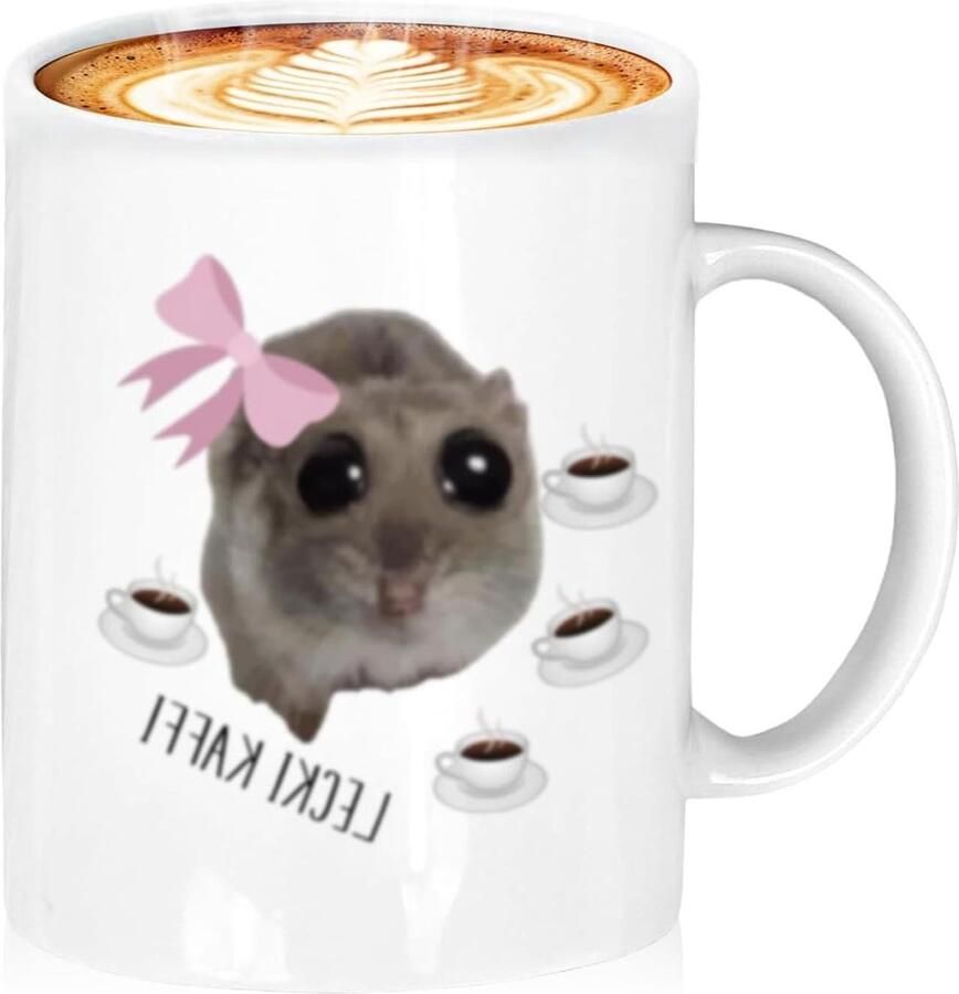 Grappige Sad Hamster Koffiemok 300 ml Met Handvat Leuk Cadeau-idee voor Jongens en Meisjes