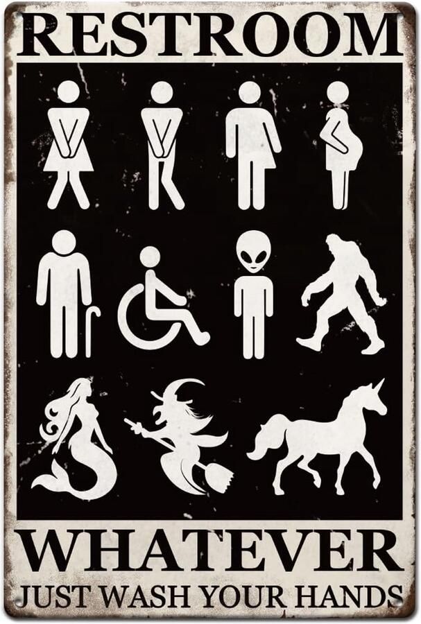 Grappige toiletborden 12 ontwerpen 30x20cm hoogwaardig metaal