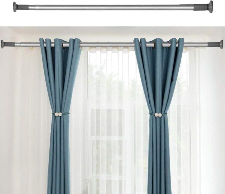 Green Harmony extra lange gordijnroede roestvrij staal geen boren uittrekbaar spangordijnstang grote ramen doucheruimte kasten gordijnroede zonder boren 300cm