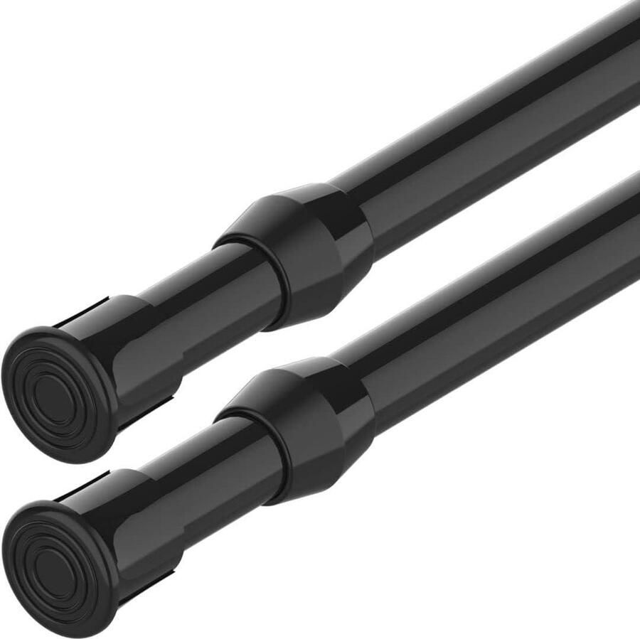 Green Harmony Telescopische Klemstang-Spanningsstang Zonder Boren Uitschuifbare Gordijnstang Voor Garderobe Kast Zwart 70-120CM Diameter 13mm gordijnroede zonder boren 300cm