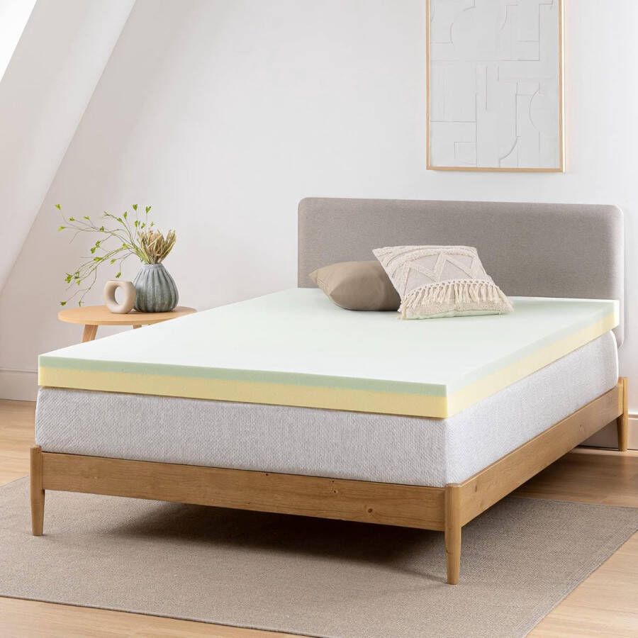 Green Tea Matrastopper met traagschuim 100 x 200 cm Oeko-Tex voor matras bed bank