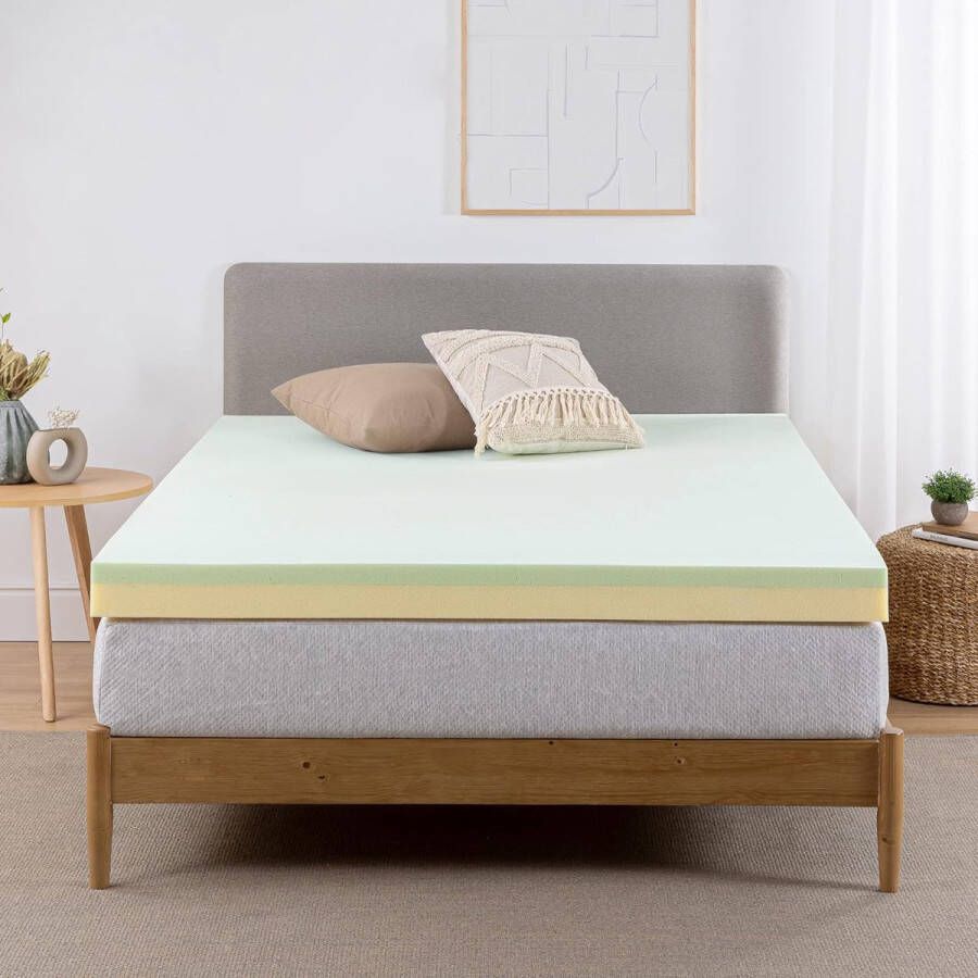 Green Tea Matrastopper met traagschuim 90 x 200 cm Oeko-Tex voor matras bed bank