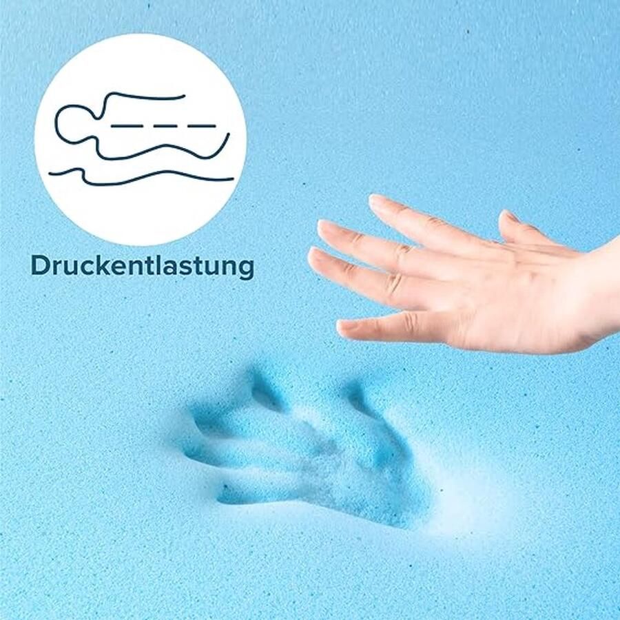 Matrasbeschermer 140 x 200 cm hardheidsgraad H2-H3 hoogte 76 cm Öko-Tex gecertificeerd traagschuim matras met optimale ondersteuning matrasbeschermer 140x200 - Foto 2