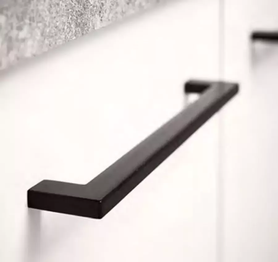 Kastenman Greep ZWART flat 143 128 mm keukengreep kastgreep meubelgreep zwarte grepen H011