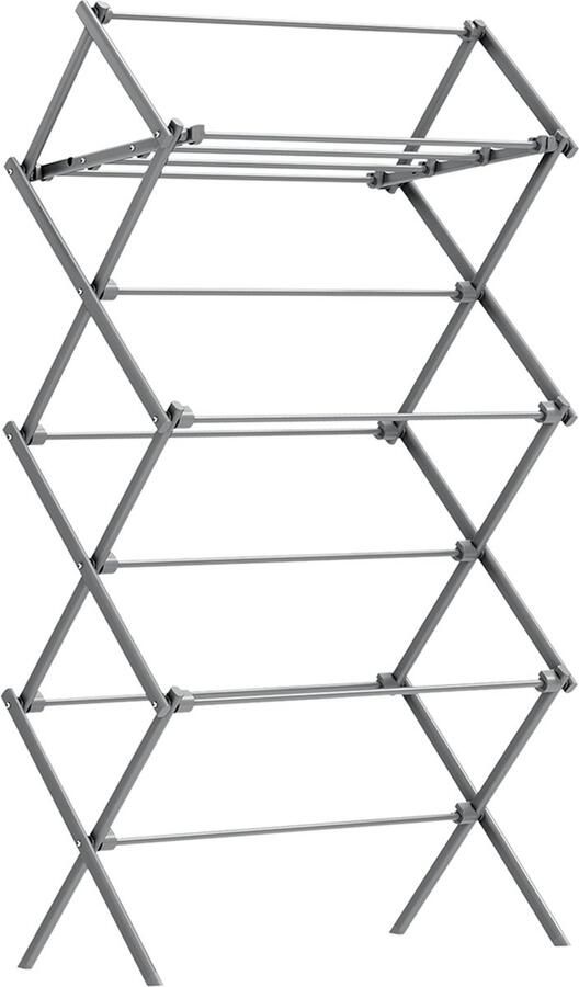 Grijs Staal en PP Wasrek Afdruiprek Droogrek Lichtgewicht Compact ontwerp Eenvoudige montage 37 cm x 75 cm x 135 1 cm