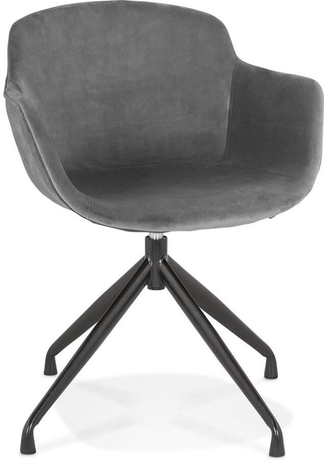 Grijze Fluwelen Designstoel Comfortabele Zetel Zachte Fluwelen Bekleding