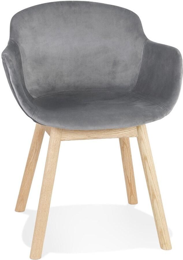 Grijze Fluwelen Eetkamerstoel Luxe Stoel Ergonomisch Comfort