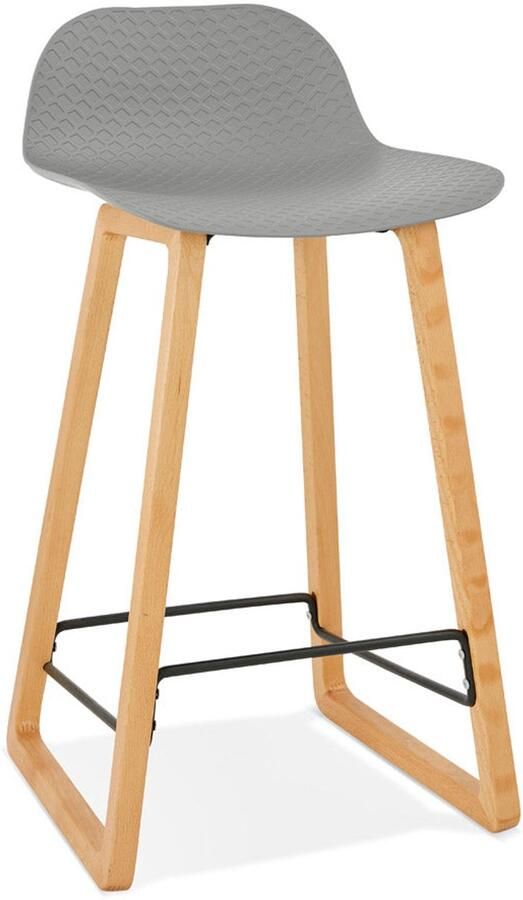 Grijze Halfhoge Snackkruk Scandinavische Barkruk Design en Comfort