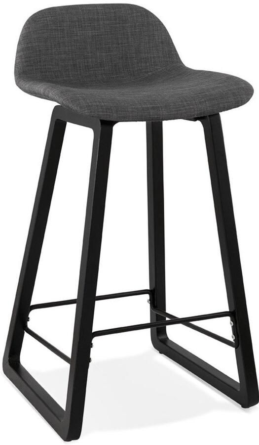 Grijze MINI Snackkruk Barkruk Antraciet Stof Modern en Comfortabel Design