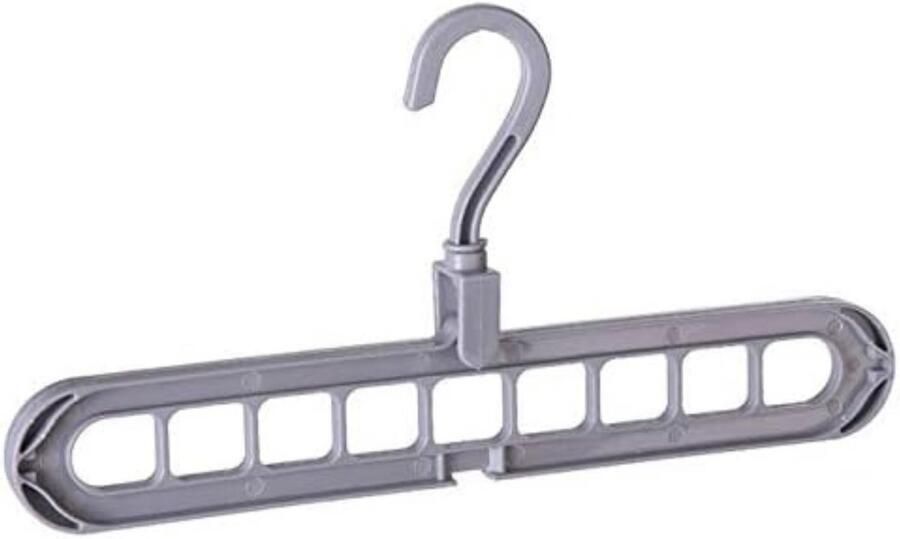 Grijze multifunctionele magische opvouwbare kledingrek voor het opbergen van huishoudelijke kleding artefact kledingrek met negen gaten voor meerdere ophangingen en ruimtebesparend