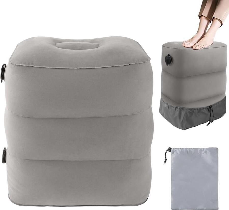 Grijze Opblaasbaar Voetensteun Kussen