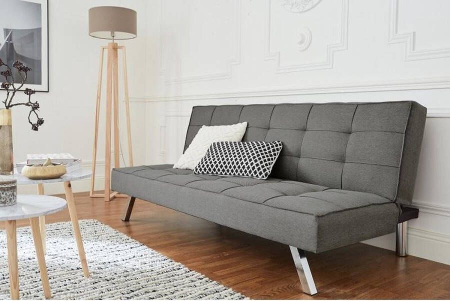 Grijze stoffen slaapbank Zéphyr Loungebank Woonkamer bank Slaapbank Bedbank Verstelbare bank Logeerbed