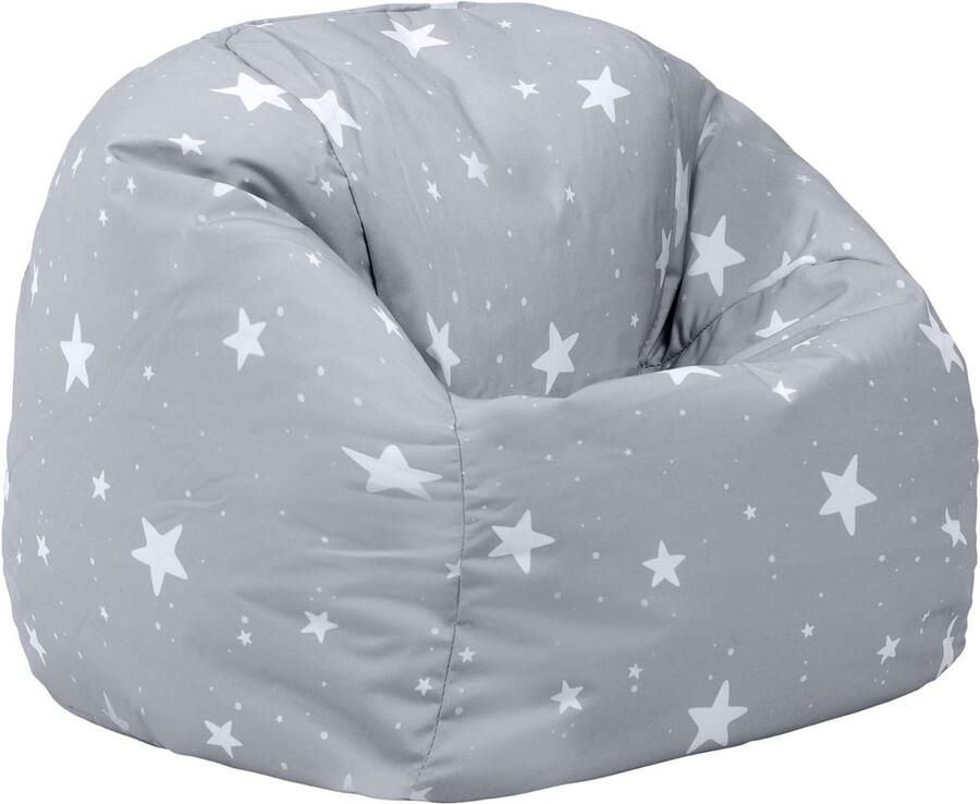 Grijze zitzak sterren Zitzak voor kinderen Voorgeladen