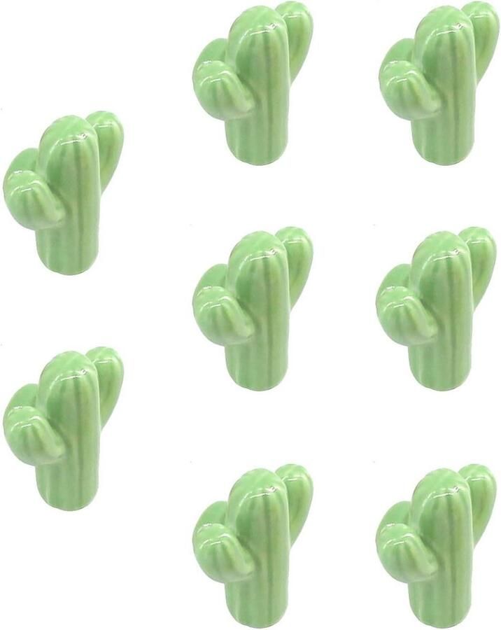 Groene cactus vormige keramische lade knoppen Set van 8 stuks Cactus thema Kast trekt en handgrepen voor dressoir of garderobe