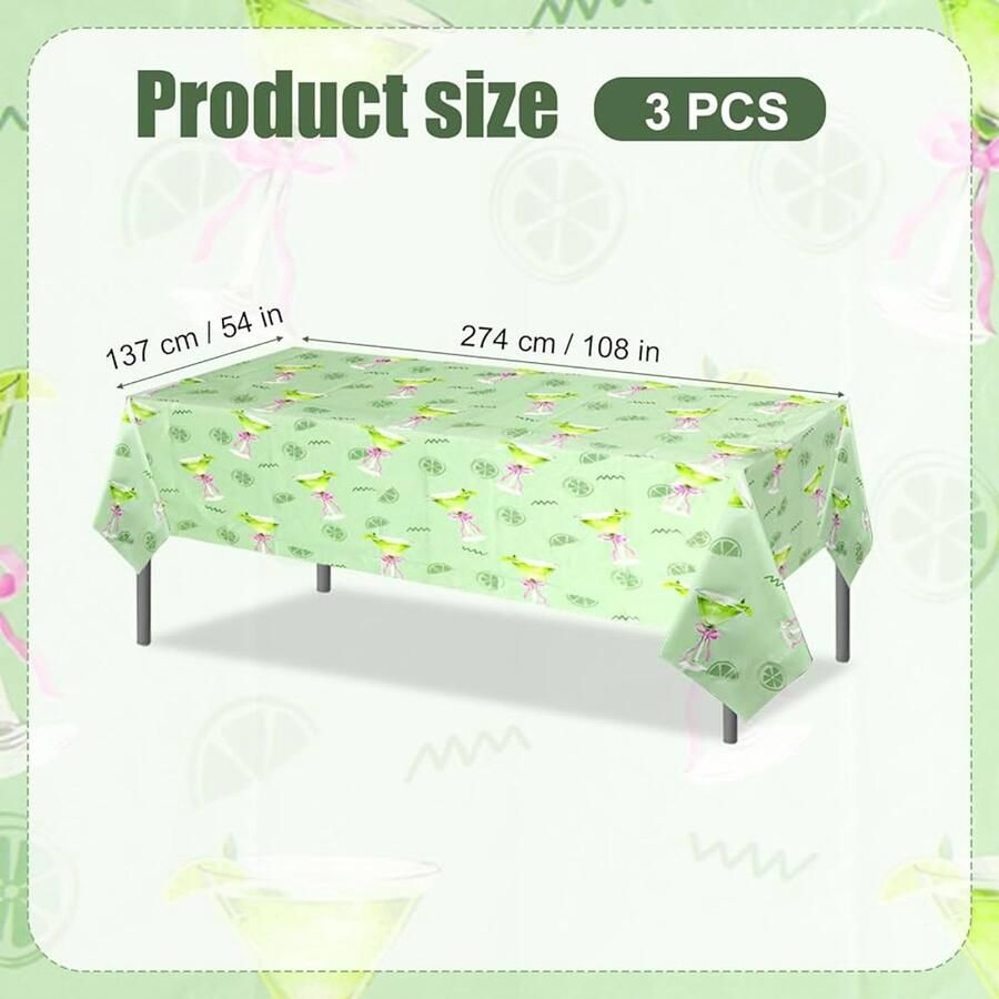 Groene Martini Tafelkleden Feestdecoratie Set van 3