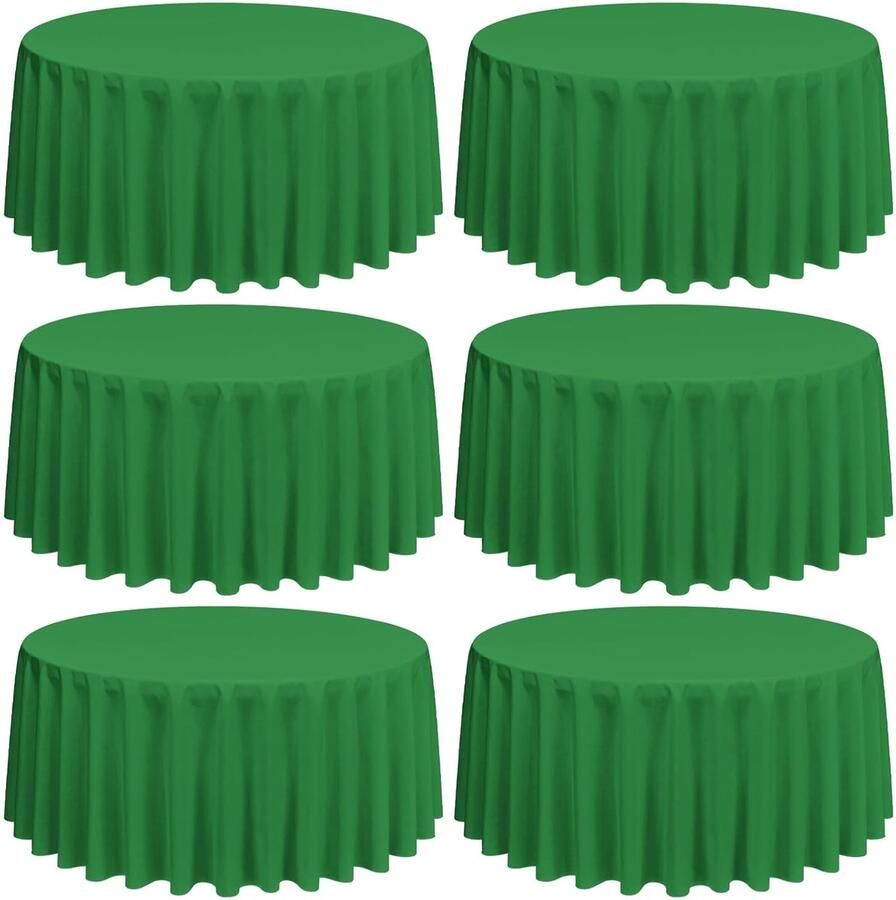 Groene ronde tafelkleed 6 stuks 100% polyester 228 cm