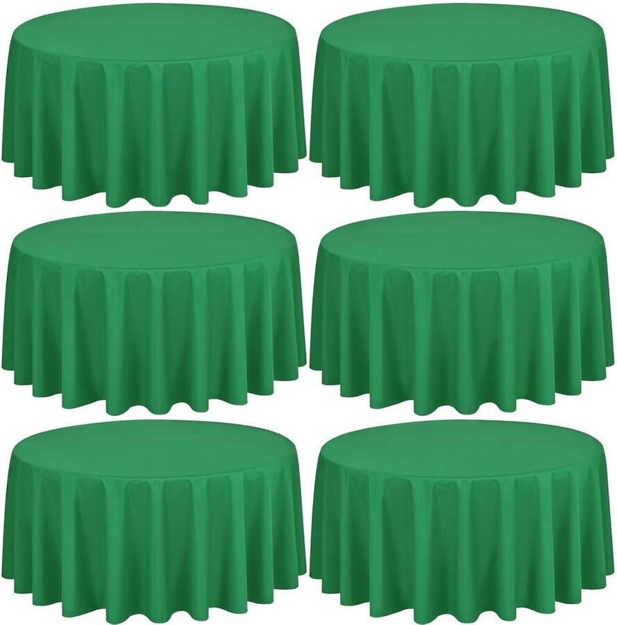 Groene ronde tafelkleed set van 6 90 inch premium polyester