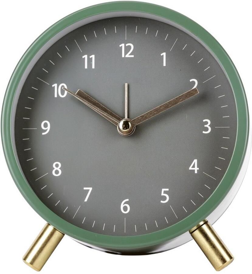 Groene stille analoge wekker – metalen ronde wekker met nachtlampje batterij aangedreven geruisloos zonder tikken ideaal voor slaapkamer bureau kinderen studenten ouderen en als cadeau