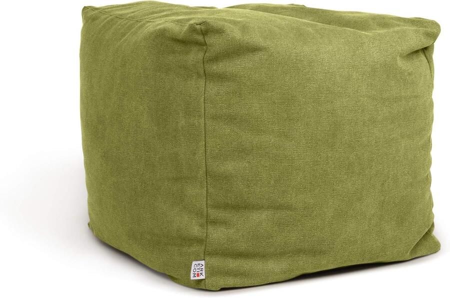 Groene zachte zitzak cube 42 x 42 cm – afneembare beanbag voor dagelijks gebruik