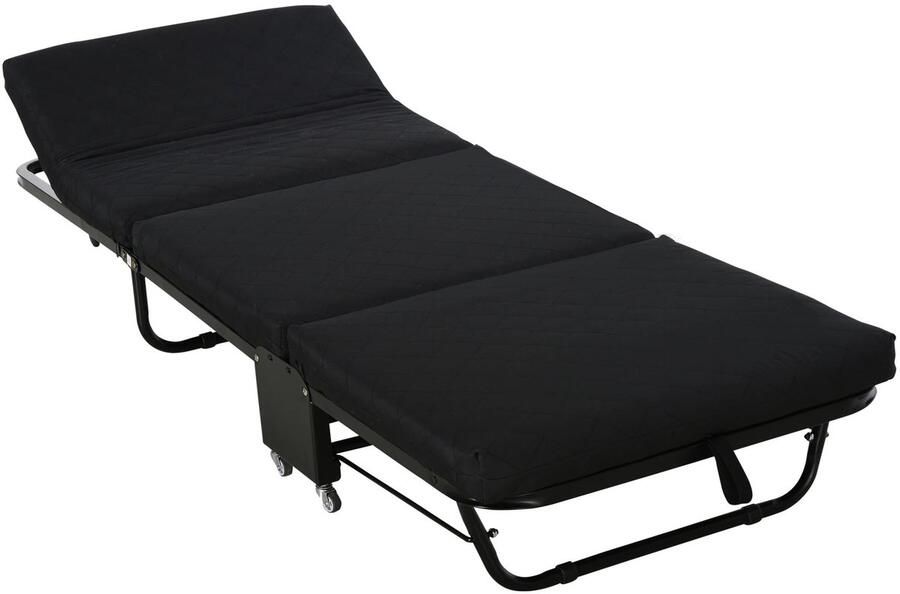 Emora Vouwbed Opklapbed Logeerbed Hoogte Verstelbaar Hoofdeinde 120 KG draagvermogen 5 wielbasis